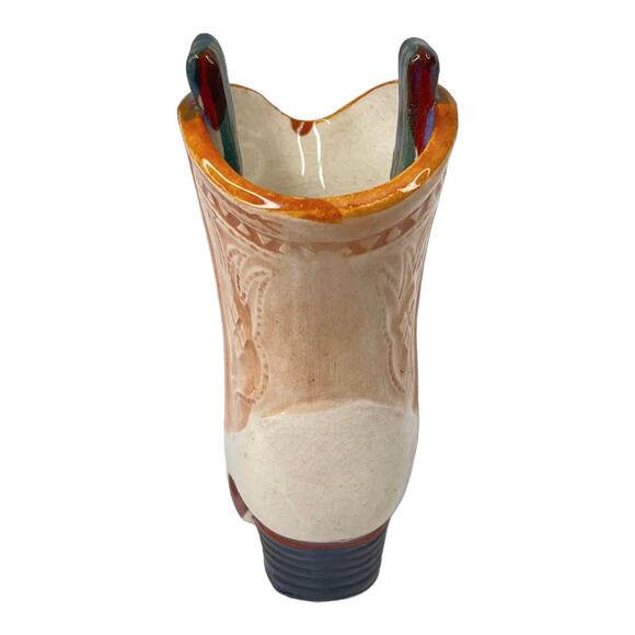 Vintage 1940's Occupied Japan Porcelain COWBOY BOOT 4" Mini Vase Western Decor - Picture 7 of 8